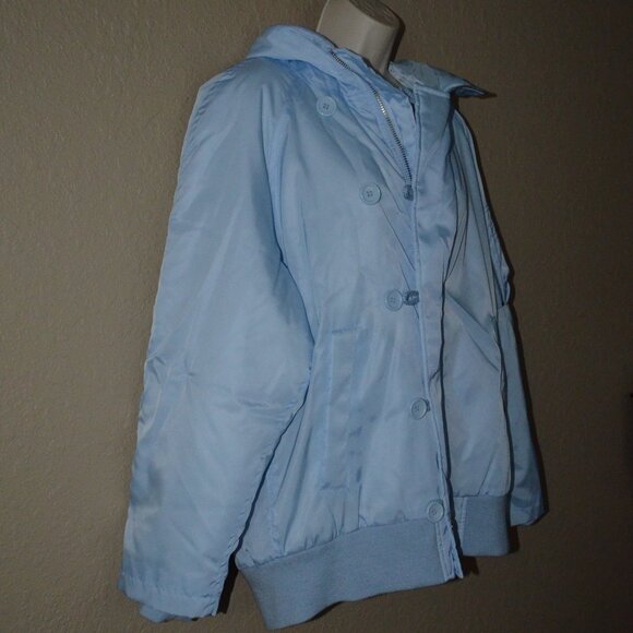 NWT $650 Sz S WE AR4 Sky Blue E Bomber Oversized Nylon Hooded Jacket - Picture 6 of 10